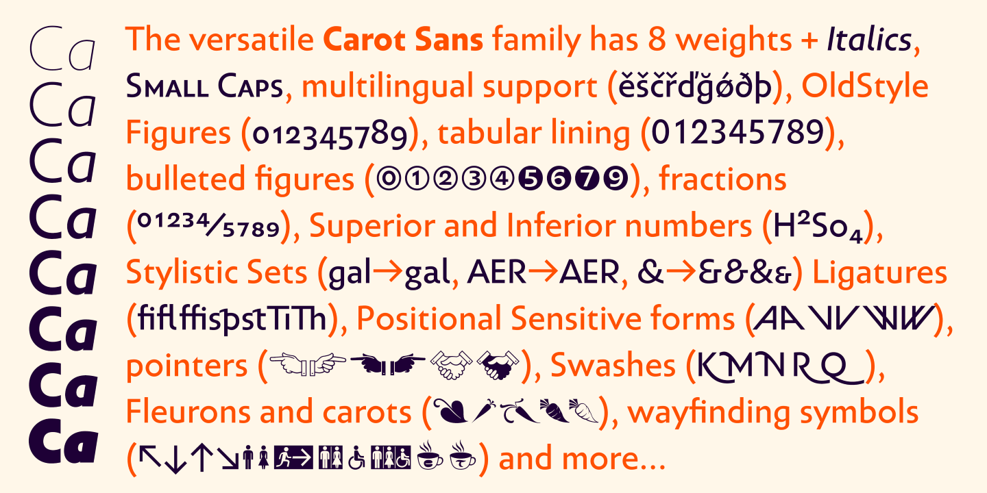 Пример шрифта Carot Sans Bold Italic